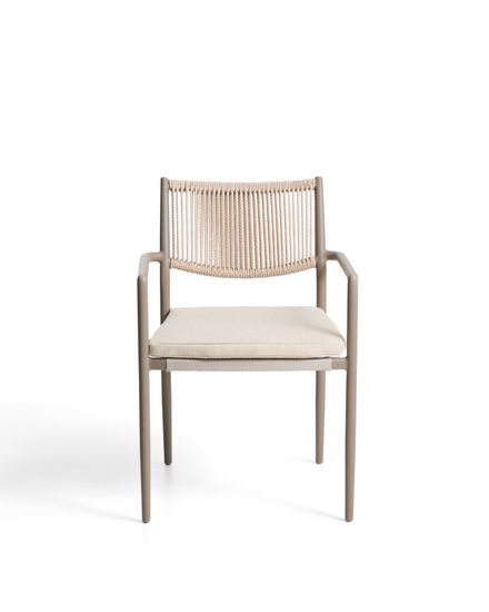 Уличный стул Argasi из алюминия бежевого цвета и веревки