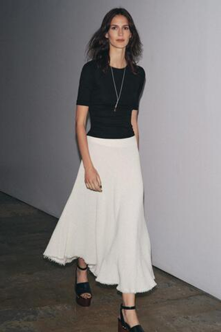 ZARA ХЛОПКОВАЯ ФУТБОЛКА С ЭФФЕКТОМ ПОТЕРТОСТИ, ЧЕРНЫЙ