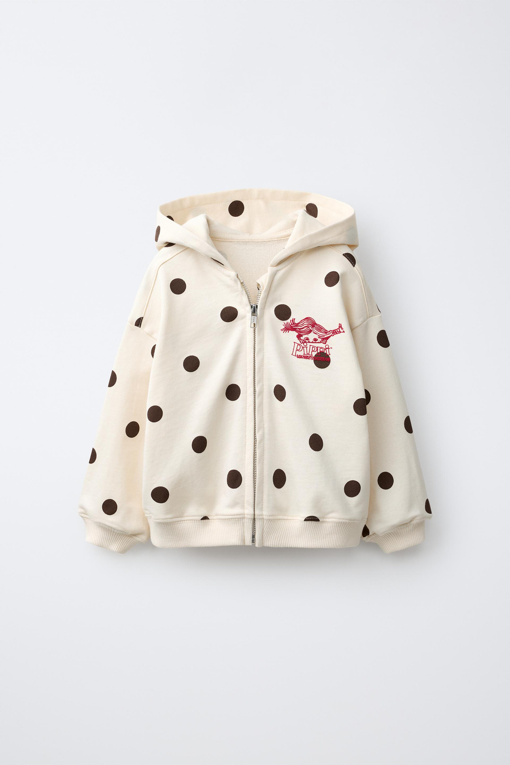 ZARA ХУДИ В ГОРОШЕК PIPPI CALZASLARGAS © ASTRID LINDGREN COMPANY, ЭКРЮ