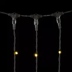 Светодиодный занавес Sealed с супер-мерцанием 2*3 м., 220V., 600 теплых белых LED ламп, черный каучук, Beauty Led (LL602ABL-1-2WW)