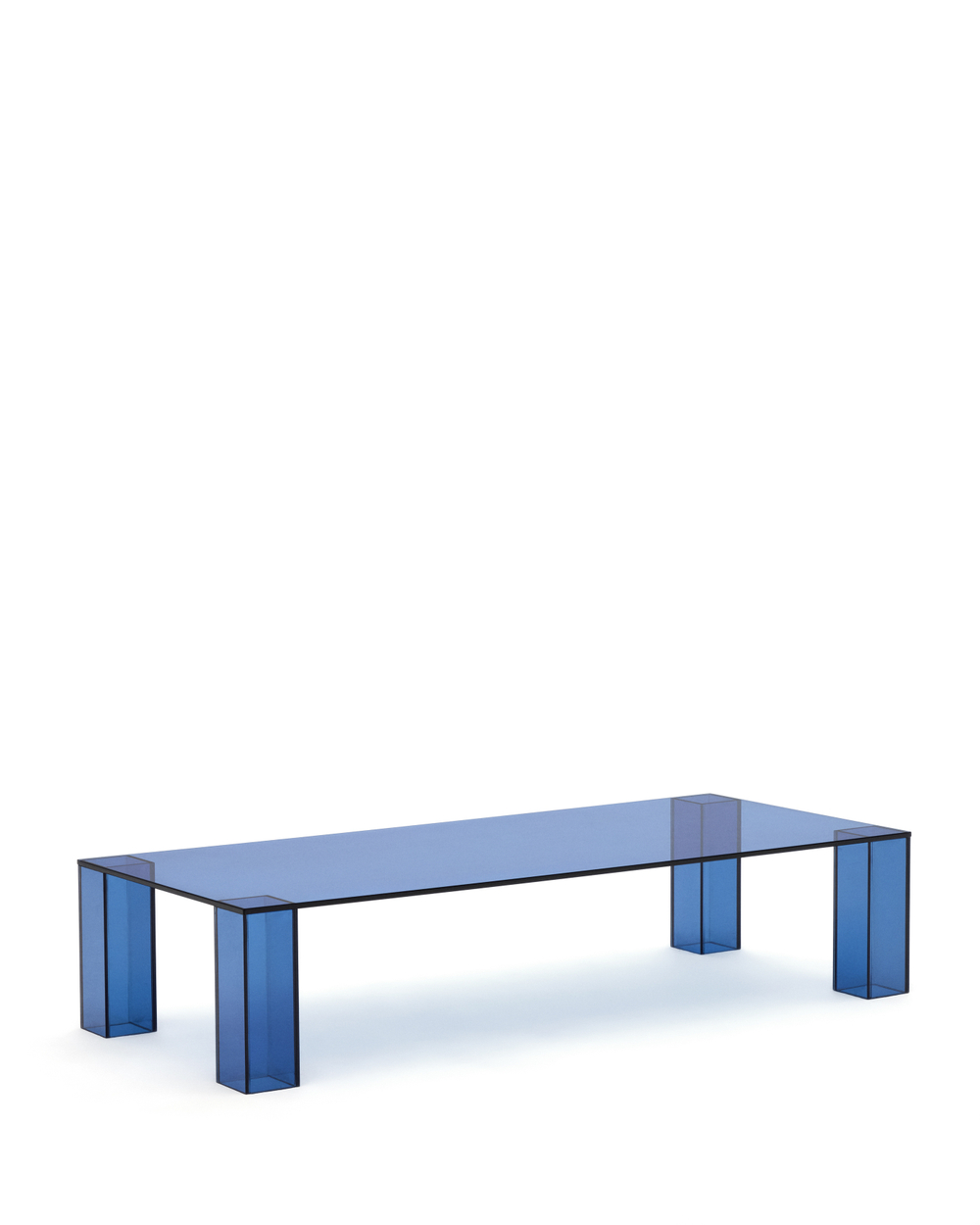 Журнальный столик La Forma (ex Julia Grup) Adularia из синего стекла 140 x 60