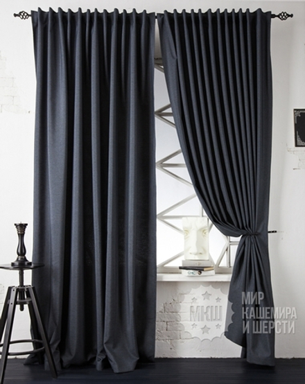 Комплект штор: ИБИЦА (арт. BL01-217-06) - (140х270)х2 см. - (Возможна высота 250 см.) - мокрый асфальт