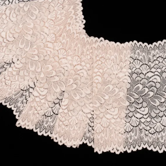 Кружево эластичное серебристый пион 18 см, Китай