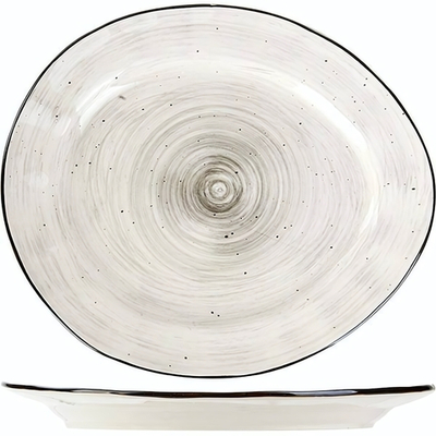 Тарелка «Пастораль» мелкая;фарфор;,H=3,L=30,B=26см;серый (Цвет: серый)