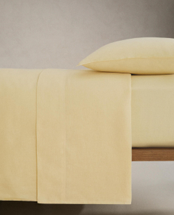 Простыня на резинке Zara Home хлопок, лён 100%, однотонный, 3115/900