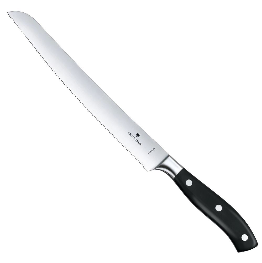 Нож для хлеба Victorinox, кованый, лезвие 23 см, черный