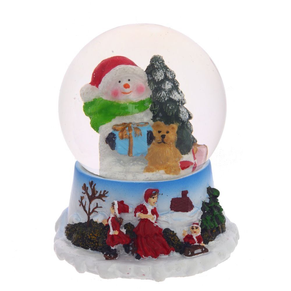 GAEM Фигурка декор в стекл шаре "Дед Мороз/Снеговик", D4,5 см, L5 W5 H6 см