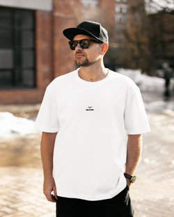 Футболка свободного кроя, белый, размер M