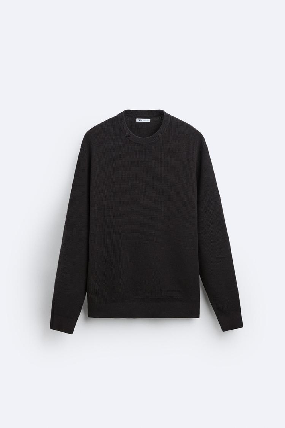 ZARA БАЗОВЫЙ СВИТЕР С РЕЛЬЕФНЫМ УЗОРОМ, БАКЛАЖАНОВЫЙ