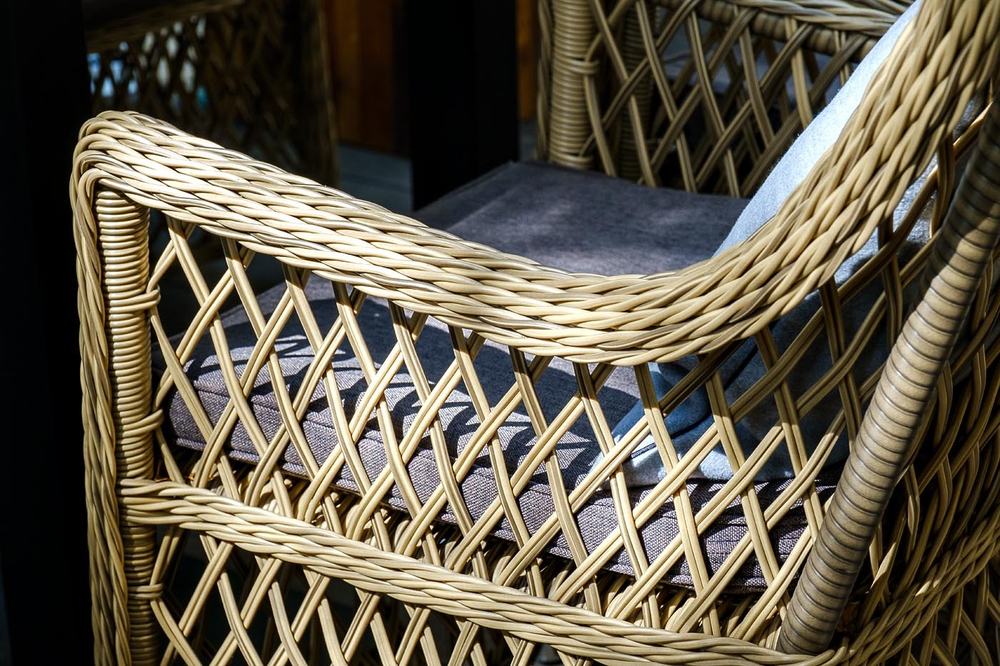 "Латте" плетеное кресло из искусственного ротанга, цвет соломенный