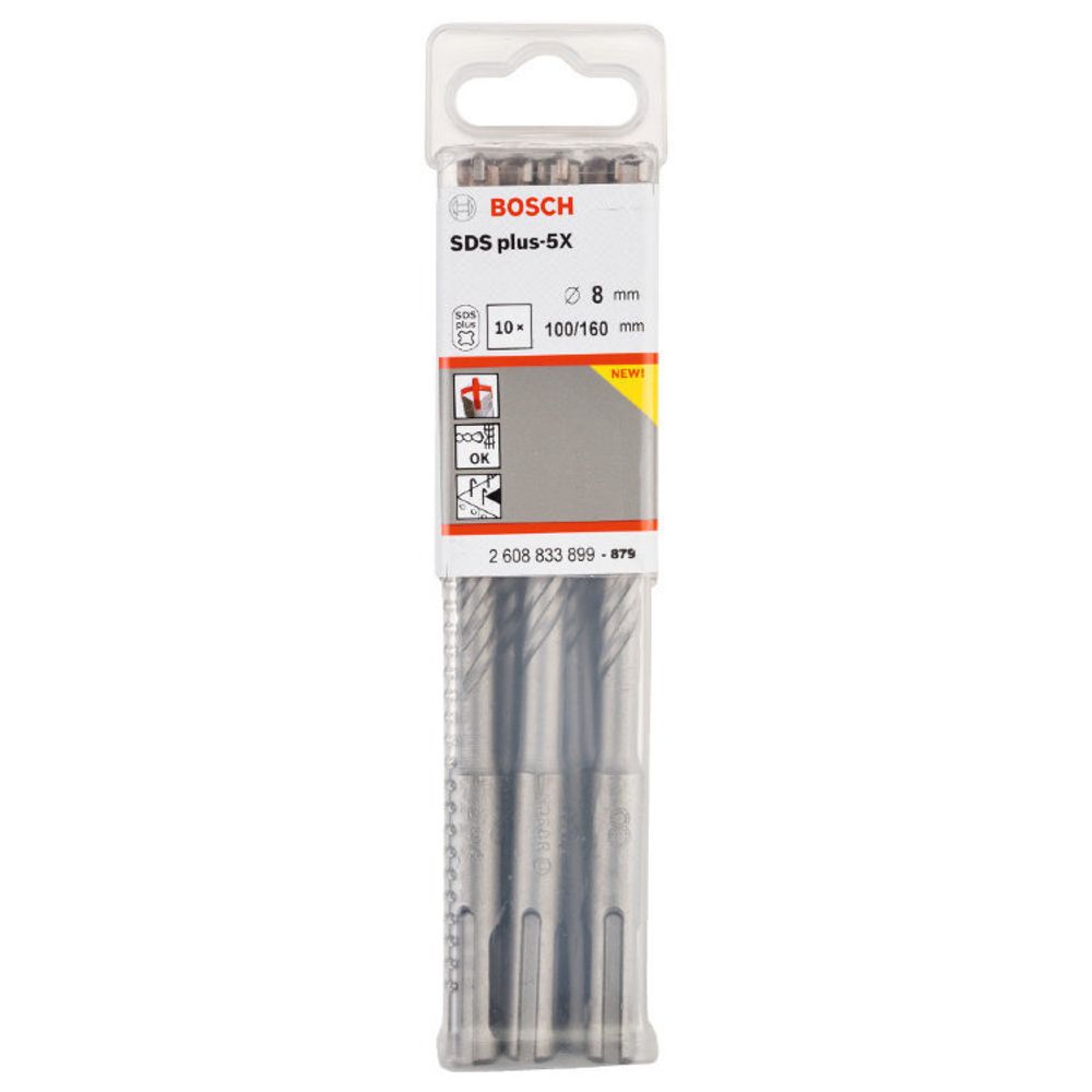 Сверло SDS-Plus BOSCH SDS plus-5X, 8x100x160 (set10 - цена указана за штуку)