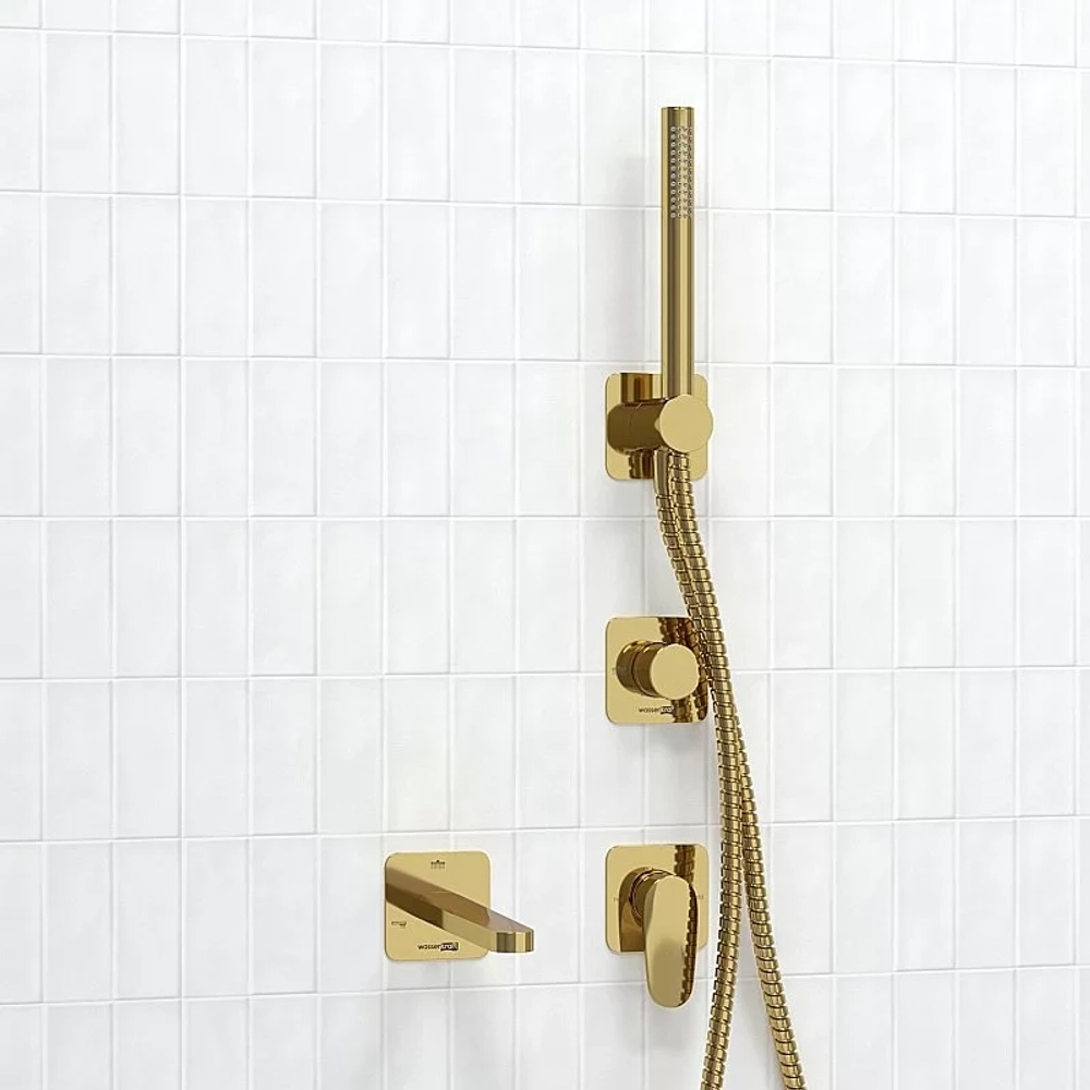 Смеситель для ванны WasserKRAFT Neckar SET2854 золото