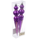 Ёлочные игрушки «Волшебная сосулька» 17,8 см (набор 2 шт), Фиолетовый/розовый