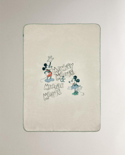 ZARA HOME ДЕТСКИЙ ФЛИСОВЫЙ ПЛЕД МИККИ И МИННИ ©DISNEY, ЭКРЮ