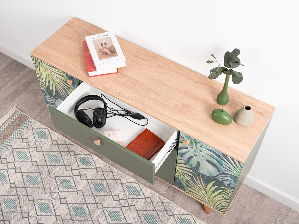 Матиас комод 16.245 Гикори Рокфорд / Дымчатый Зеленый