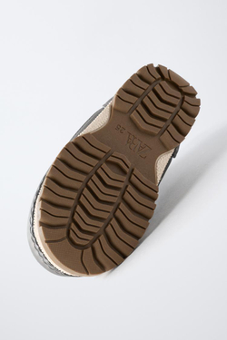 ZARA НЕЙЛОНОВЫЕ ЗИМНИЕ БОТИНКИ, СЕРЕБРЯНЫЙ