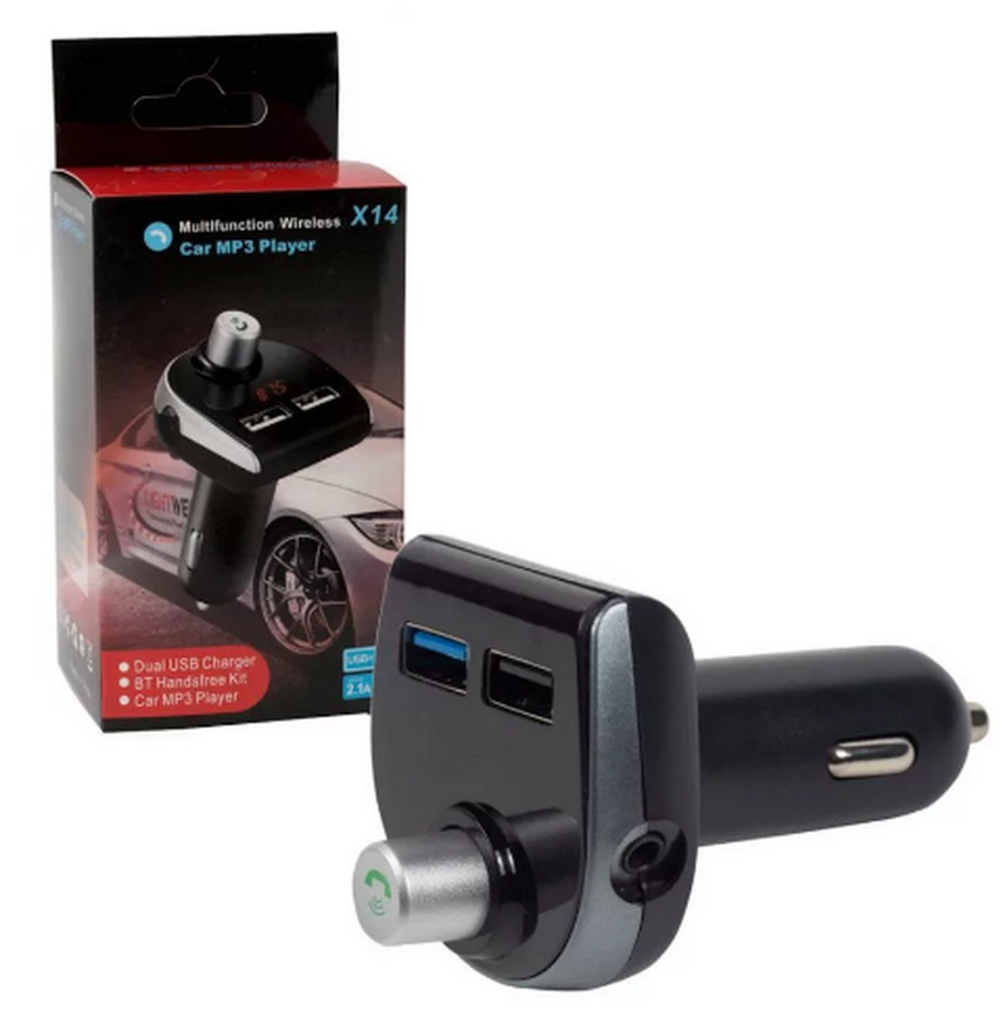 Автомобильный FM-трансмиттер X14 Bluetooth (черный)