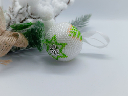 Елочная Игрушка, Шарики на Елку из Бисера, Ручная работа