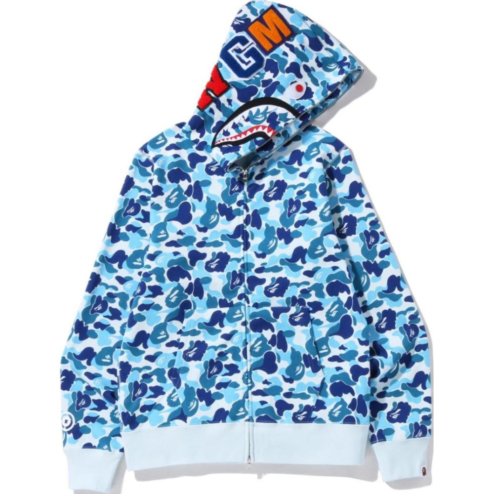 A Bathing Ape Abc Camo Shark Full Zip Худи синий