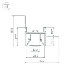 Профиль FOLED-WALL-3000 (Arlight, Алюминий) 044857