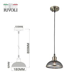 Светильник подвесной (подвес) Rivoli Charlotte 5133-201 1 х Е27 40 Вт лофт - кантри потолочный
