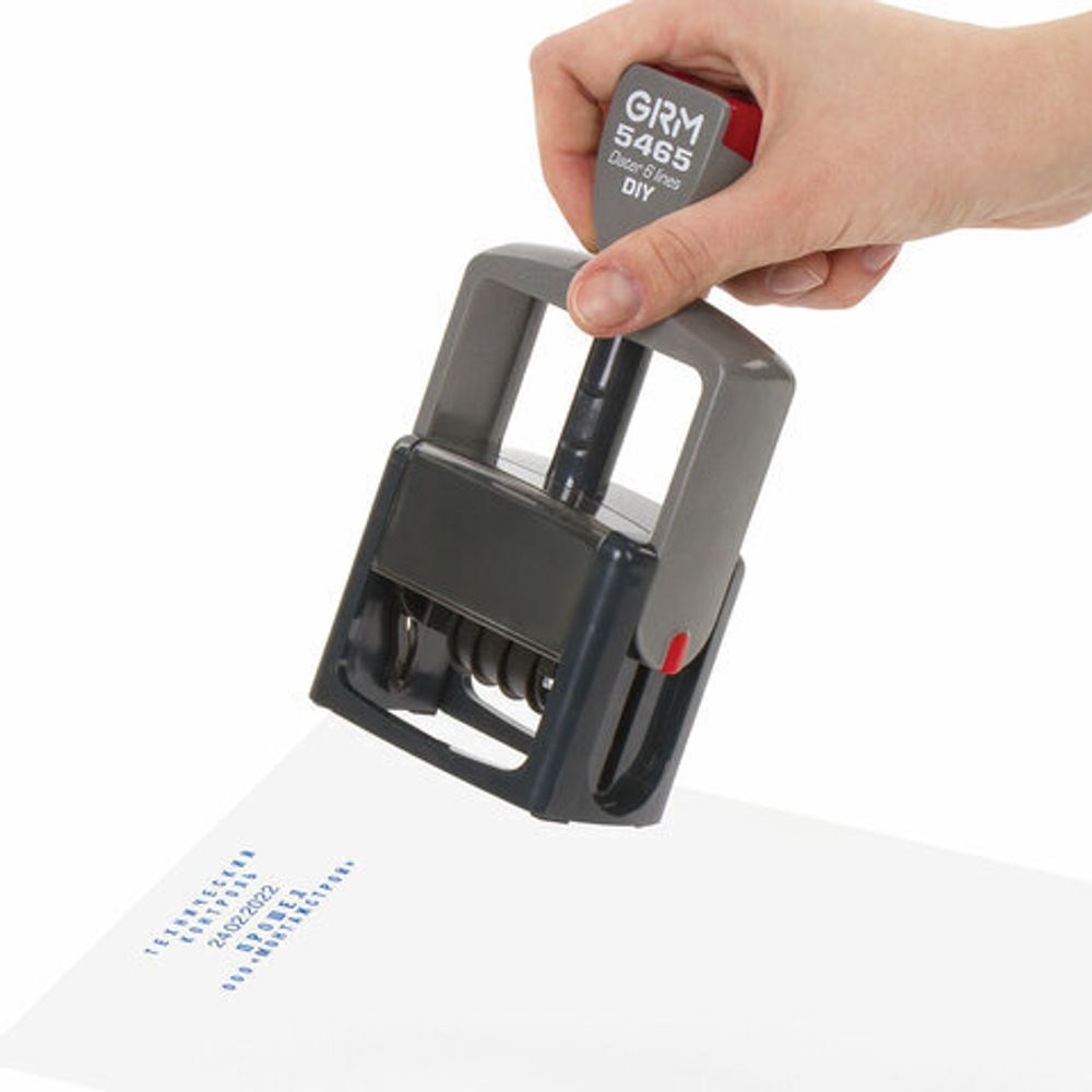 Датер самонаборный 4 строки+дата, оттиск 58х36 мм синий, GRM 5465 BANK HUMMER,КАССА В КОМПЛЕКТЕ, 112000111