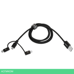 Кабель Momax OneLink 3-in-1 DX1D 1м Black