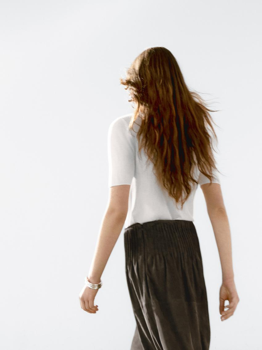 Massimo Dutti Хлопковая футболка поло, белый