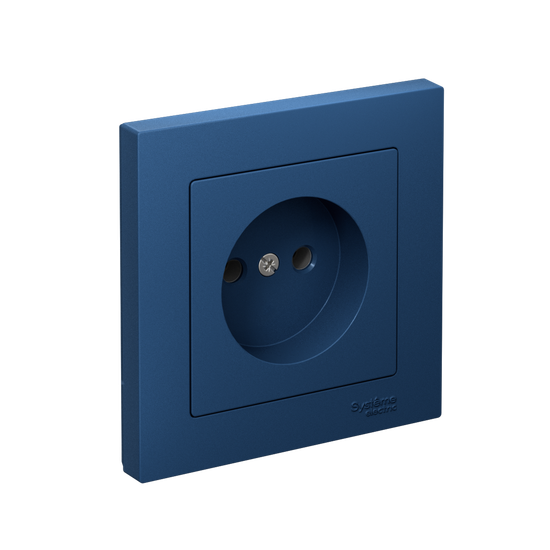 Розетка AtlasDesign 16А без заземл. быстрозажим. клем. в сборе аквамарин SE ATN001140S