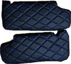 Чехлы на козырьки ЛАДА Приора Priora (синяя нить Бабочка)