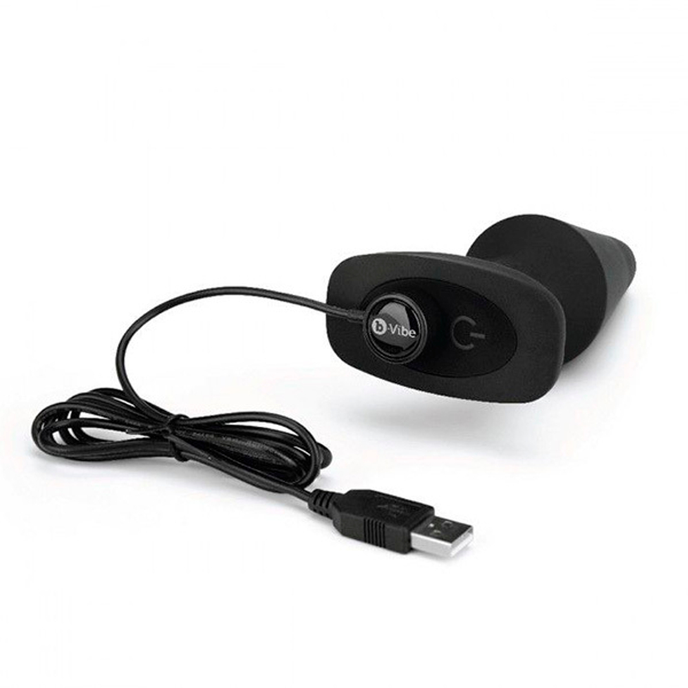 Большая черная вибропробка с эффектом римминга 16см b-Vibe Rimming Plug XL BV-016-BLK