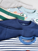 Лонгслив и легинсы в комплекте для малышей Next E48-114, 3 шт., Синий, Голубой, Серый