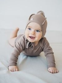 Комплект боди с длинным рукавом "Кокос/Шалфей" 0+