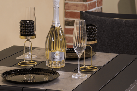 Стол обеденный ДОЛЛА алюминий 80х80 см (1 ножка)