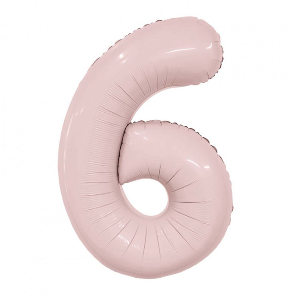 Agura Шар 40'' / 102 см "Цифра 6" Slim Пыльная роза (БГ-60)  Изображение2