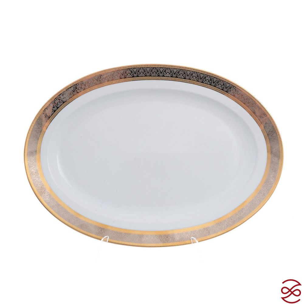 Столовый сервиз на 6 персон Thun Опал широкий кант платина золото 28 предметов