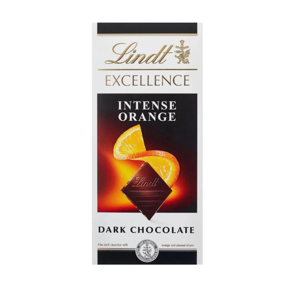 Шоколад Lindt Линдт Excellence Orange Intense Chocolate 100г. (235руб./шт.) (20шт./кор.) (Швейцария) ООО ГЛОБАЛ