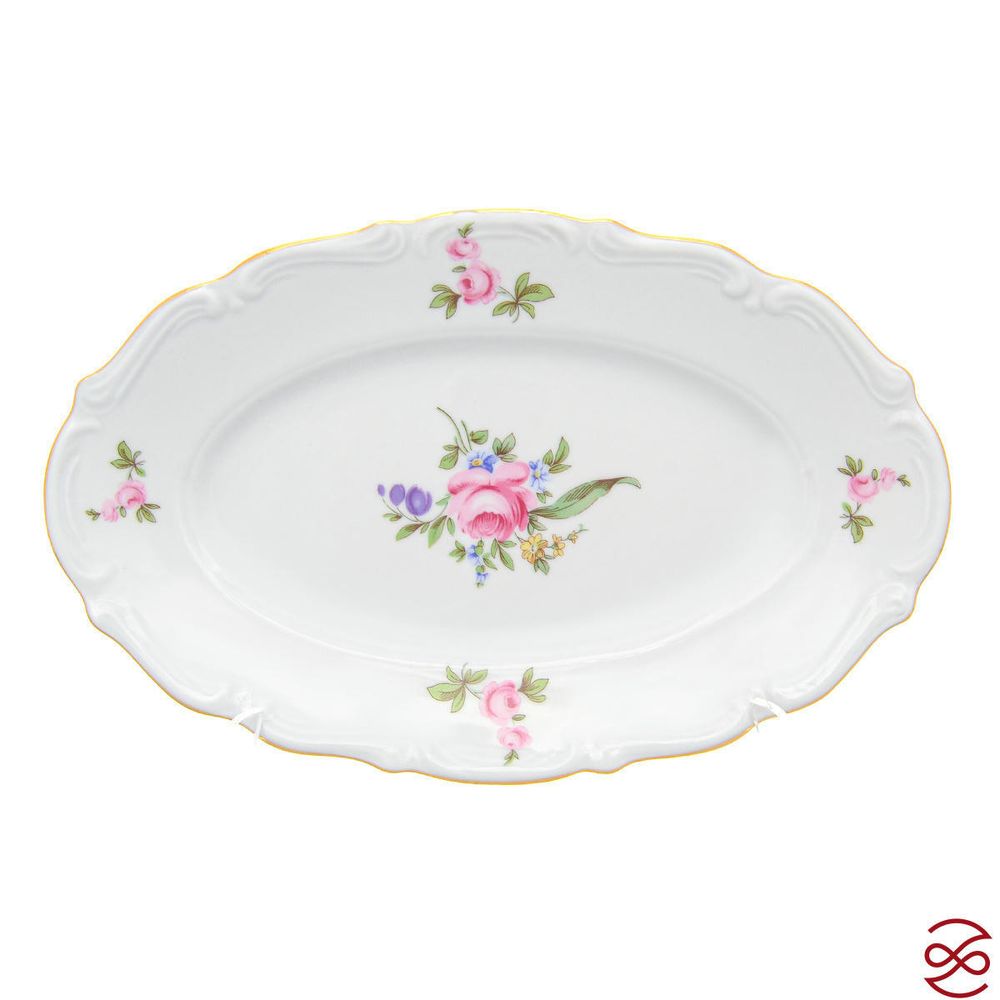 Блюдо овальное плоское 22 см Repast Мейсенский букет