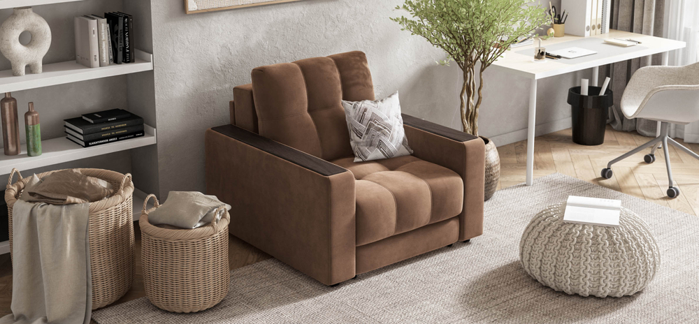 Босс кресло-кровать Велюр Монолит мокко