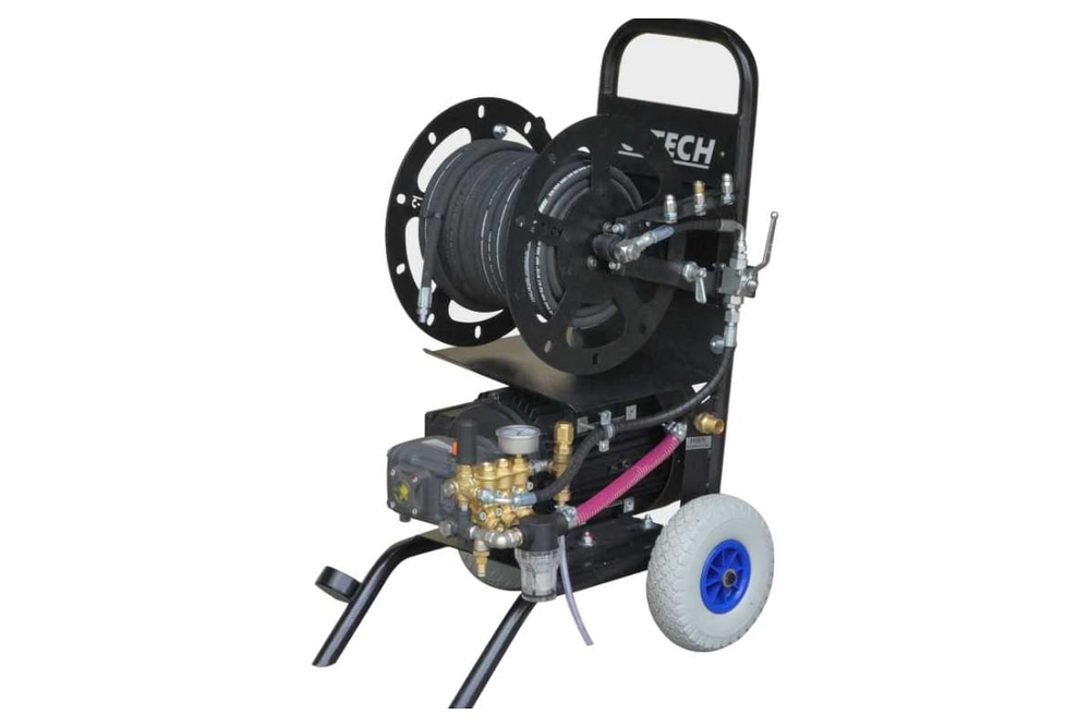 Каналопромывочный аппарат в/давления C-TECH CM2015 комплект с катушкой 200 бар, 900 л/ч
