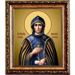 Анастасия Угличская, преподобномученица, игумения. Икона на холсте.
