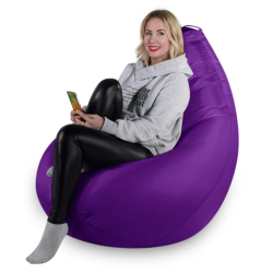 Кресло-мешок Босс Фиалка, XXL-Комфорт, оксфорд, съемный чехол, фиолетовый