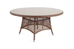 "Эспрессо" плетеный круглый стол, диаметр 150 см, цвет коричневый