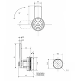 Замок мебельный / щитовой 36 мм, с треугольным ключом, с защитой от проникновения воды и влаги