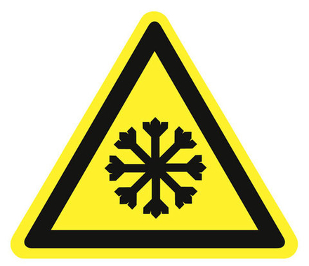 Знак на пластике W-17  "Осторожно. Холод"