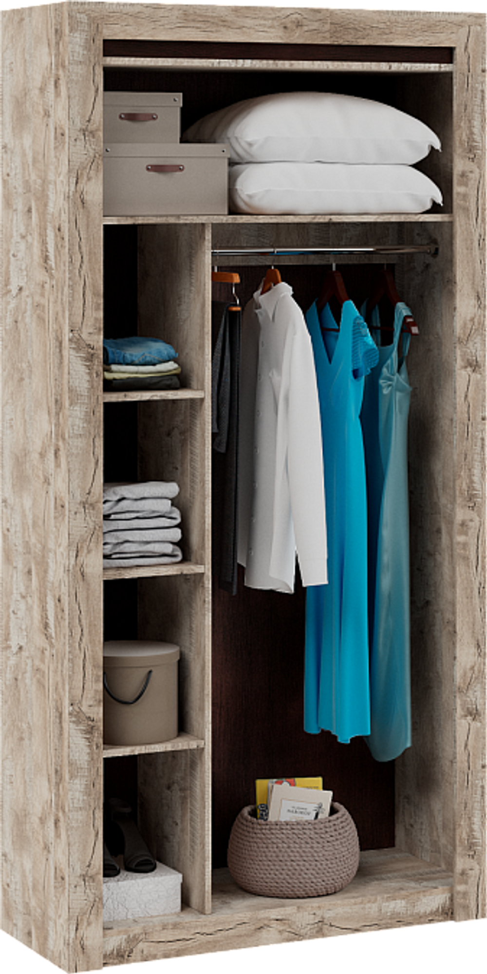 Хилтон Шкаф 2-х ств. комбинированный