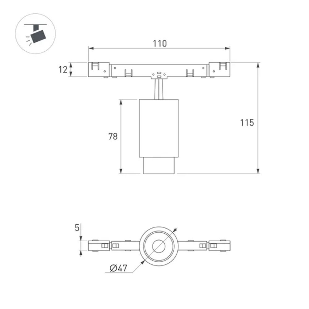 Светильник MAG-MICROCOSM-SPOT-ZOOM-R47-9W Warm3000 (BK, 15-55 deg, 24V) (Arlight, IP20 Металл, 5 лет) 051769