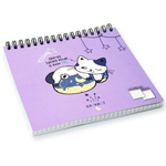 Блокнот 150х150мм, гребень, Апплика, мелованный картон, 40 л. клетка + 40 л. без линовки, "Спящий котёнок"