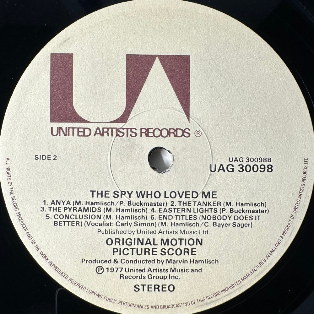 The Spy Who Loved Me - Original Motion Picture Score (Англия 1977г.)