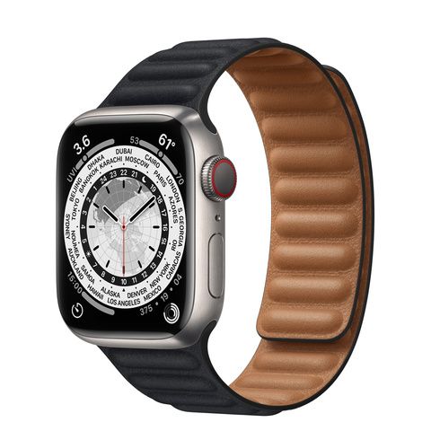 Умные часы Apple Watch Series 7 GPS + Cellular 45mm Titanium Case with Midnight Leather Link